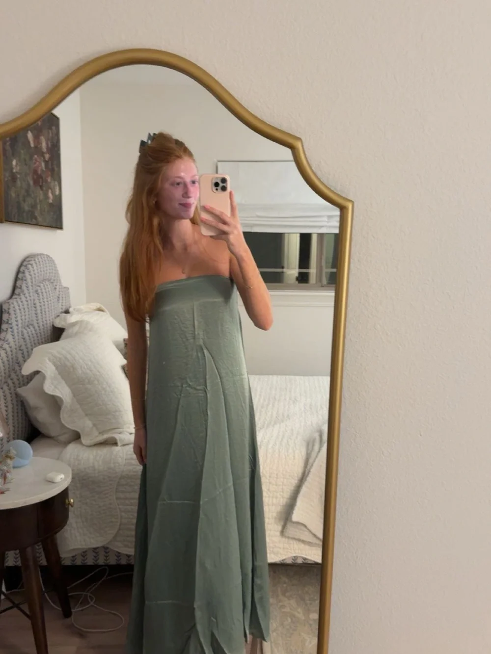 Abercrombie & Fitch Strapless Lush Green Maxi Dress